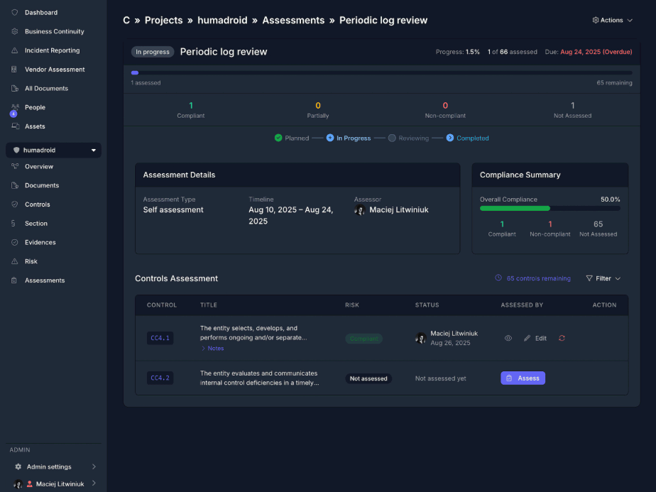 Audit Management Interface